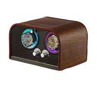 Remontoir Montre Automatique,Remontoir De Montre avec LumièRe LED,Remontoir à Montre Ecrins,Remontoir pour Montres Automatiques,Remontoir De Montre Automatique en Bois,pour 2 Montres