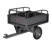 VEVOR Remorque à Benne Basculante, 283 L, Remorque de Tracteur Tondeuse à Gazon de Jardin en Acier, Capacité de Charge 226,8 kg, avec Pneus 35,56 cm, Chariot de Transport à Déversement pour VTT, UTV