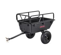VEVOR Remorque à Benne Basculante, 283 L, Remorque de Tracteur Tondeuse à Gazon Jardin Polyéthylène, Capacité de Charge 226,8 kg, avec Pneus 40,64 cm, Chariot de Transport à Déversement pour VTT, UTV