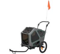 Remorque à chiens pour vélos 41,5 × 59 × 78/130 cm gris/sauge