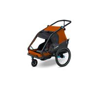 Remorque a enfant cube double cmpt orange gris