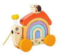 Remorque À Escargots En Bois Pour Bébés, Jouets De Bande Dessinée, Cadeaux Pour Enfants, Tracteur D'Escargot Arc-En-Ciel