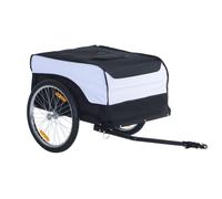 Remorque Vélo Cargo - Housse Amovible, Attelage Inclus - Charge Max. 40 Kg - Acier Oxford Noir Blanc