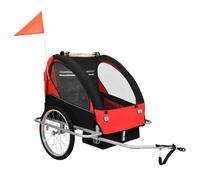Remorque à vélo et poussette - ZERODIS - HB022 - Rouge et noir - 2-en-1 - Capacité 40 kg