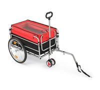 Remorque à vélo - LALAHO - Remorque multifonction, Couvrir top étanche, Grand espace, - Noir et rouge, 76.2*58.5*91.5cm