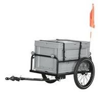 Remorque à vélo pliable avec coffre de rangement charge max. 40 Kg gris Gris