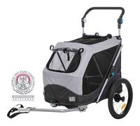 Remorque à vélo pour chiens 63 × 95 × 90/132 cm gris