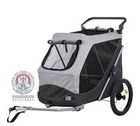Trixie - Roulotte de vélo, fonction pliable rapidement - L: 74 × 95 × 103/143 cm, gris