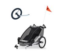 Remorque à vélo Sport Cruiser gris avec roue avant Jogger incluse