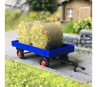Remorque agricole, avec balles de foin - BUSCH 59975 - HO 1/87