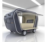Remorque alimentaire à vendre - Camion de nourriture entièrement équipé avec cuisine mobile, bar à café, chariot à crème glacée, support pour hot-dog, station de boisson à dessert, utilisation