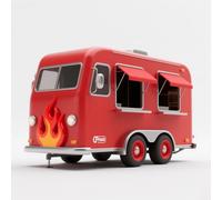 Remorque alimentaire compacte avec bar à café, chariot de crème glacée, vente de hot-dog et configuration de camion de nourriture mobile pour les ventes et les événements de rue