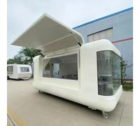 Remorque alimentaire entièrement équipée, camion de nourriture mobile avec sandwich à petit-déjeuner, four à pizza, cuiseur vapeur pour hot-dog, congélateur à crème glacée et station d'infusion à