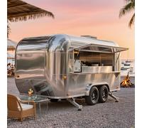 Remorque alimentaire mobile à vendre extensible pour les vendeurs de rue équipée d'une cuisine pour cuire des grillades et faire des boissons, idéale pour les grands événements en plein air et le