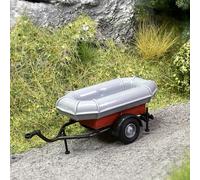 Remorque avec canot gonflable - BUSCH 59969 - HO 1/87