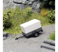 Remorque bâche pour voiture 1 essieu, Blanc - Herpa 051576-005 - HO 1/87