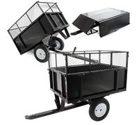 Remorque basculante 114x76x30cm avec grille et parois amovibles dispositif d'attelage universel - 30261