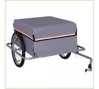 Remorque Cargo pour Vélos - HOMCOM - Pliable, Grand Espace, Sécurité - Gris
