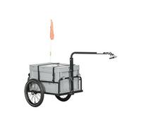 Remorque à vélo HOMCOM Acier 145x61x81cm Gris