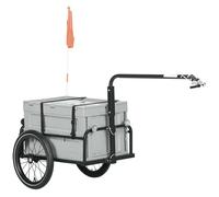 Remorque chariot à vélo avec coffre de rangement amovible pliable 65L