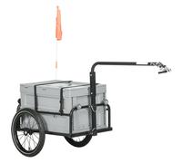 Remorque chariot à vélo avec coffre de rangement amovible pliable 65L