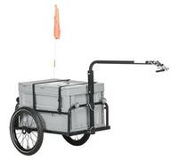 Remorque chariot à vélo avec coffre de rangement amovible pliable 65L G