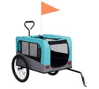 Remorque de bicyclette VENTE-FLASH - Remorque de vélo - pour chiens et poussette 2-en-1 bleu et gris @97372361
