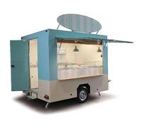 Remorque de camion de nourriture de qualité commerciale avec cuisine entièrement équipée en acier inoxydable, disposition personnalisable, solution mobile durable pour toutes les saisons, pour pizza