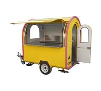 Remorque de concession mobile avec cuisine à vendre, camion de nourriture de vente de rue avec chariot Hot Dog, chariot de boissons et configuration de restaurant, petite remorque alimentaire