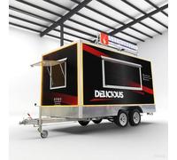 Remorque de concession mobile pour entreprise de crème glacée et de café | Camion de nourriture Hot Dog entièrement équipé à vendre | Remorque de cuisine personnalisée (3 à 4,9 m)
