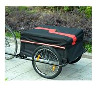 Remorque de transport vélo cargo pliable HOMCOM - Rouge/Noir - Charge max. 40 Kg - 4 réflecteurs