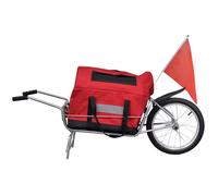 Remorque de vélo à une roue VIDAXL - Charge maximale de 40 kg - Rouge et noir