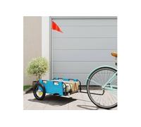 Remorque De Vélo Cargo Bleu Tissu Oxford Et Fer
