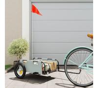 Remorque De Vélo Cargo Gris Tissu Oxford Et Fer Gris
