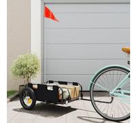 Remorque De Vélo Cargo Noir Tissu Oxford Et Fer