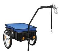 Remorque de vélo chariot à main 155x60x83 cm acier bleu Bleu G