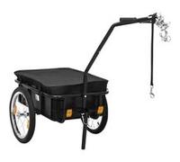Remorque de vélo chariot à main 155x60x83 cm acier noir Noir G