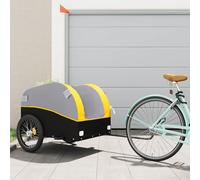 vidaXL Remorque pour vélo 94134 – Noir et jaune, 45 kg, fer