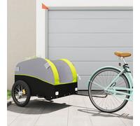 Vidaxl Remorque De Vélo Noir Et Vert 45 Kg Fer