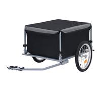 Remorque de Vélo Chariot Transport Marchandise Bagages Gris et Bleu vidaXL