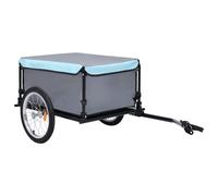 Remorque de Vélo Chariot Transport Marchandise Bagages Gris et Bleu vidaXL