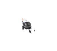 VEVOR Remorque de Vélo Chien Pliable Charge 40 kg Poussette d'Animaux de Compagnie 2en1 Cadre Facile à Plier avec Roues à Dégagement Rapide, Coupleur de Vélo Universel, Réflecteurs, Drapeau, Noir/Gris