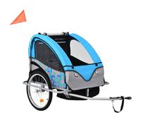 Remorque de Vélo et Poussette 2-en-1 Chariot Bicyclette Noir et Rouge vidaXL