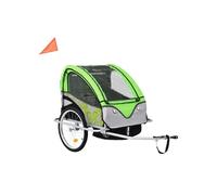 Remorque à vélo 2-en-1 - vidaXL - Vert et gris - Pour enfants - Vélo loisir