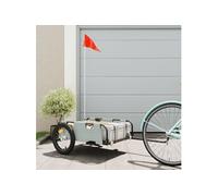 vidaXL Remorque de vélo 94168 - tissu Oxford et structure en fer - Gris