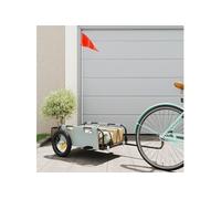 Remorque de vélo gris tissu oxford et fer