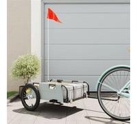 Remorque de vélo gris tissu oxford et fer Gris G
