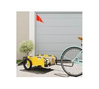 vidaXL Remorque de vélo jaune tissu oxford et fer, chariot de vélo, chariot de vélo, remorque de vélo pour enfants, 94162