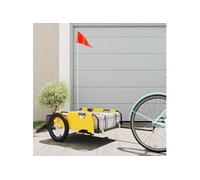 vidaXL Remorque de vélo jaune tissu oxford et fer 94169