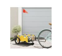 Remorque de vélo jaune tissu oxford et fer